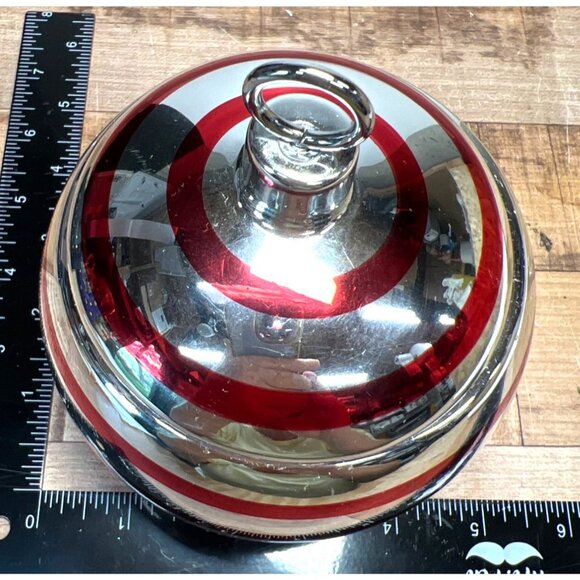 Decorative Striped Glass Candle Jar With Metallic Lid & Ornate Topper - Picture 4 of 4